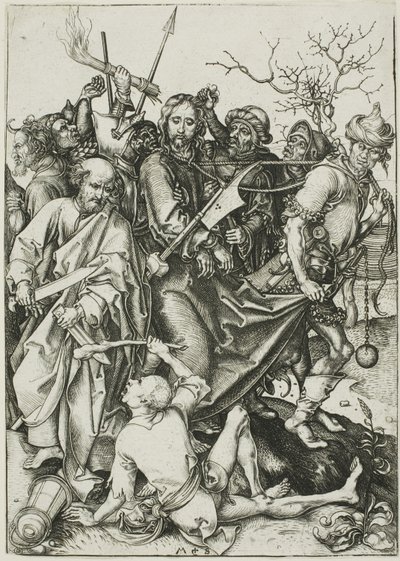 Het verraad van Christus, uit De Passie door Martin Schongauer