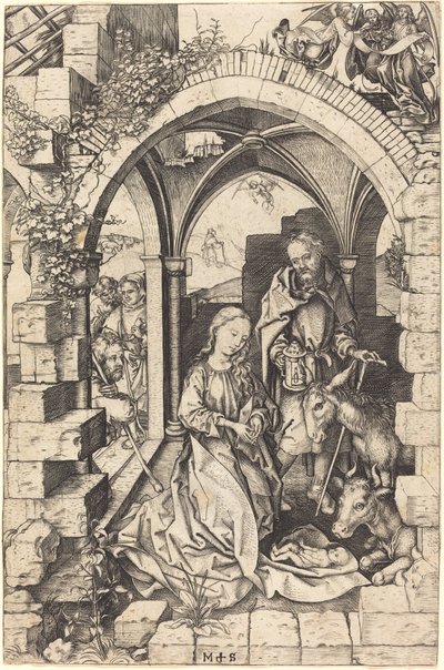 De geboorte van Christus door Martin Schongauer