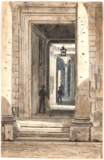 Palazzo Massimo alle Colonne. Rome 1835 door Martinus Rørbye