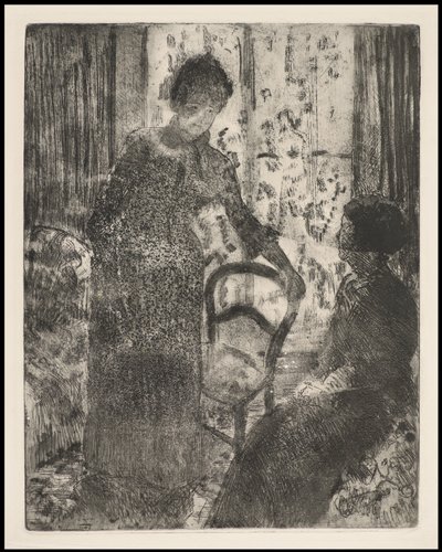 Het bezoek, c.1881 door Mary Cassatt