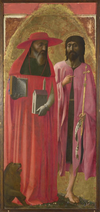 Heiligen Hiëronymus en Johannes de Doper, ca. 1428-1429 door Masaccio Masolino