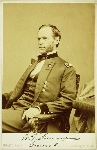 Portretfoto van William Tecumseh Sherman door Mathew B. Brady