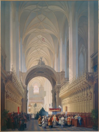 Het interieur van de Frauenkirche in München door Max Emanuel Ainmiller