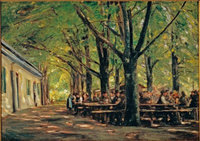 Biergarten in Brannenburg door Max Liebermann