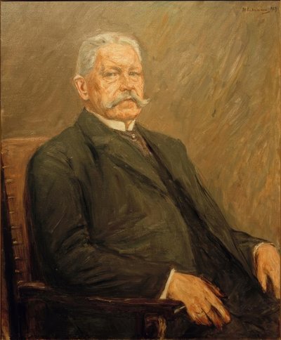 Portret van de Rijks president Paul von Hindenburg door Max Liebermann