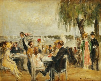 Tuin café aan de Elbe door Max Liebermann