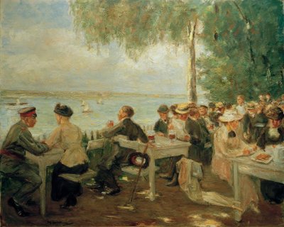 Tuinrestaurant aan de Havel - Nikolskoe door Max Liebermann