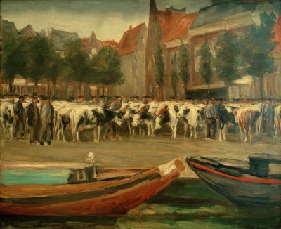 Veemarkt in Leiden door Max Liebermann