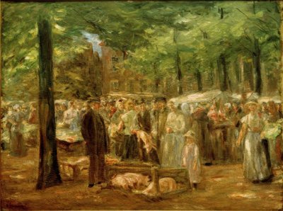 Varkensmarkt in Haarlem door Max Liebermann