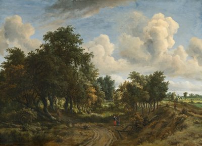 Een Bosrijk Landschap door Meindert Hobbema