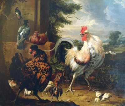 Boerderijkippen door Melchior de Hondecoeter