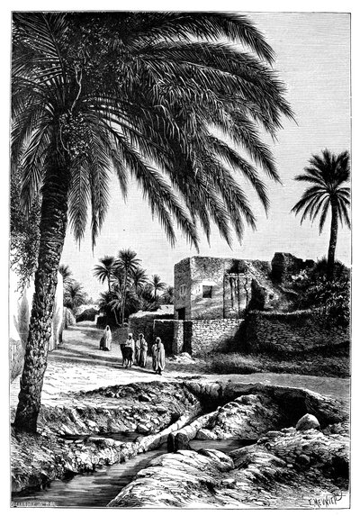 Een straat in Biskra, Algerije, 1895 door Meunier