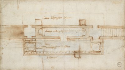 Ontwerp voor een Relikwiekamer door Michelangelo Buonarroti