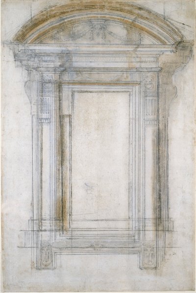 Ontwerp voor een raam, ca. 1490-1560 door Michelangelo Buonarroti