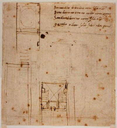 Muurverhogingen voor de Laurentiaanse nis door Michelangelo Buonarroti