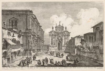 Gezichten van Venetië: Campo S. Rocco, 1741 door Michele Marieschi