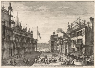 Gezichten van Venetië: Piazzetta S. Basso, 1741 door Michele Marieschi