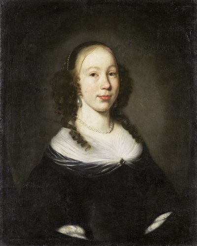 Portret van een jonge vrouw door Nicolaes Maes