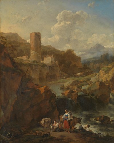 Italiaans Landschap door Nicolaes Pietersz Berchem