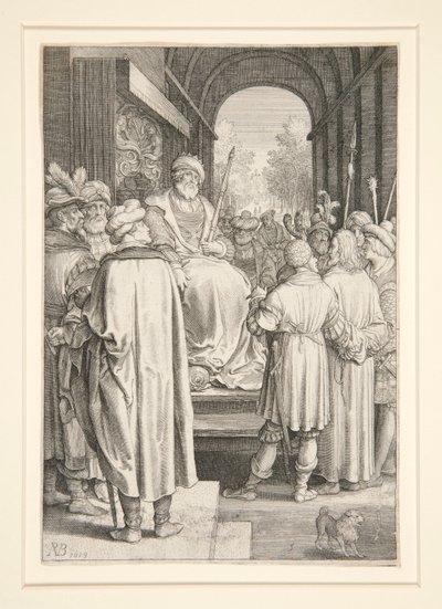 Christus voor Pilatus (Passieserie) door Nicolaes de Bruyn