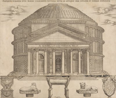 Speculum Romanae Magnificentiae: Het Pantheon, 1649 door Nicolas Beatrizet