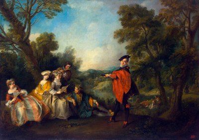 Concert in het park, 1720-1743 door Nicolas Lancret