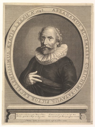 Portret van Abraham Bloemaert, 17e eeuw door Nicolas Visscher