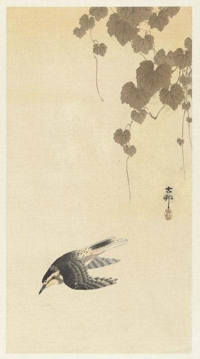 Vogel in neerwaartse vlucht door Ohara Koson