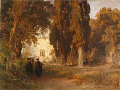 De kloostertuin, na 1857 door Oswald Achenbach