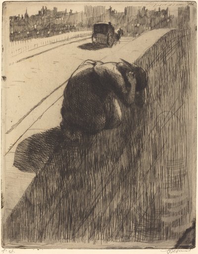 De zelfmoord Le Suicide, ca. 1886 door Paul Albert Besnard