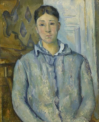 Madame Cezanne in Blauw door Paul Cézanne