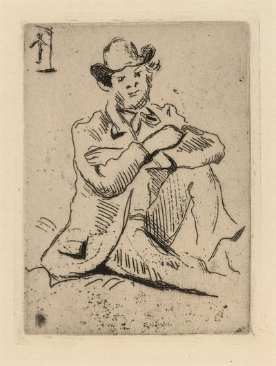 Guillaumin met de Gehangene door Paul Cézanne