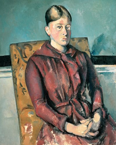 Madame Cézanne In Een Gele Fauteuil door Paul Cézanne