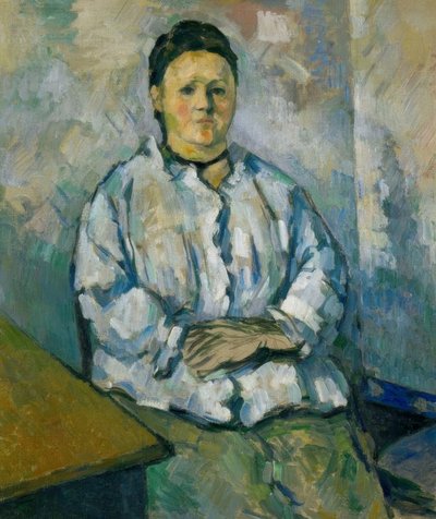 Madame Cézanne zittend door Paul Cézanne