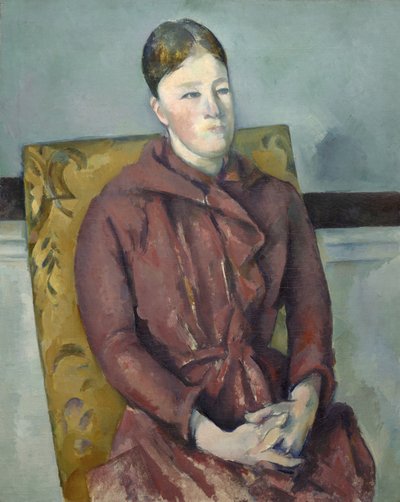 Madame Cézanne in een gele stoel door Paul Cézanne