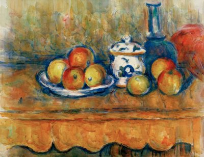 Appels, Karaf en Suikerpot door Paul Cézanne