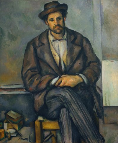 Zittende boer, ca. 1892-96 door Paul Cézanne