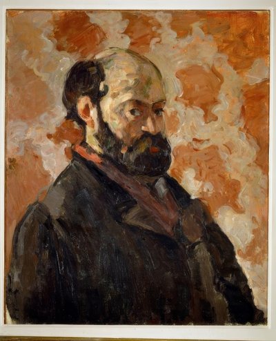 Zelfportret voor roze achtergrond door Paul Cézanne