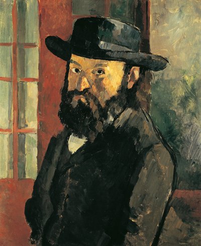 Zelfportret met hoed door Paul Cézanne