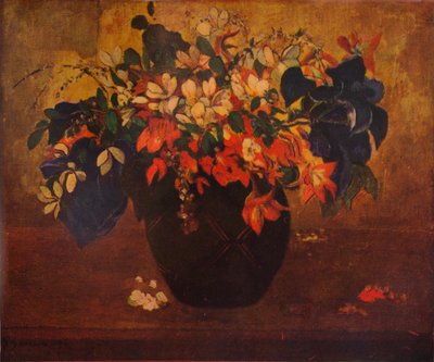 Een Vaas met Bloemen door Paul Gauguin