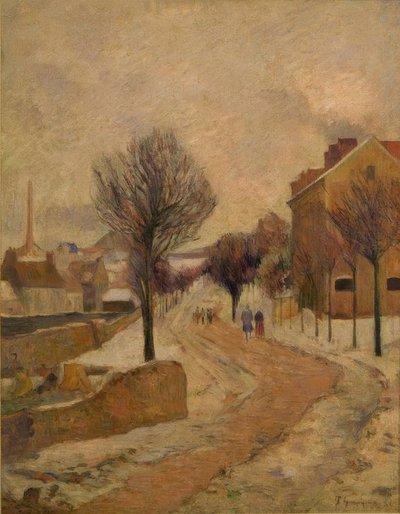 Parijse voorstad in de sneeuw door Paul Gauguin