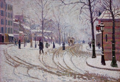 Sneeuw – De Boulevard de Clichy in Parijs door Paul Signac