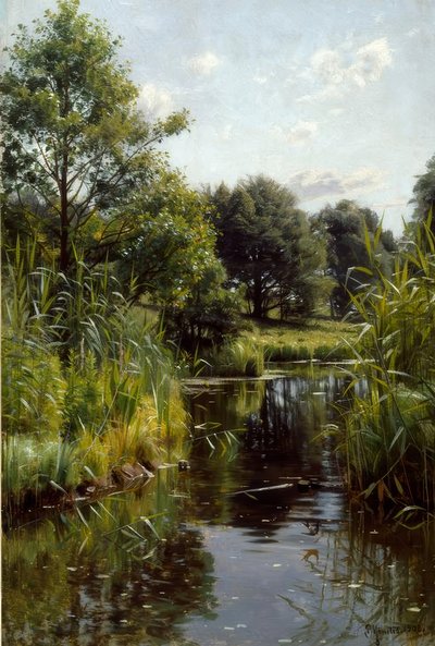 Riet aan het meer door Peder Monsted