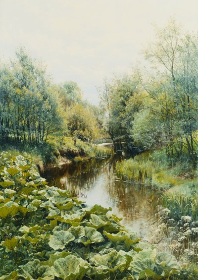 Zomerdag bij de stroom door Peder Monsted