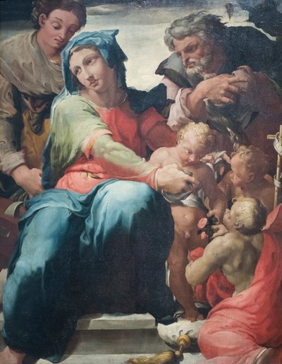 Heilige familie met Sint Catharina van Alexandrië door Pellegrino Tibaldi