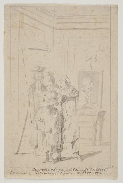 Pierrot en Colombine in "Het sprekende schilderij" door Peter Cramer