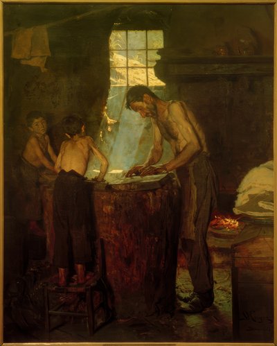 Italiaanse dorpshoedenmaker. Sora door Peder Severin Krøyer