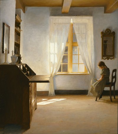 Meisje lezend door Peter Vilhelm Ilsted