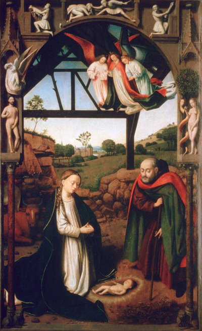 Geboorte, 1452 door Petrus Christus