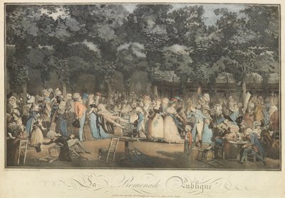 De openbare wandeling, 1792 door Philibert Louis Debucourt